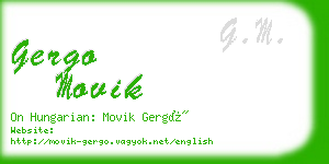 gergo movik business card